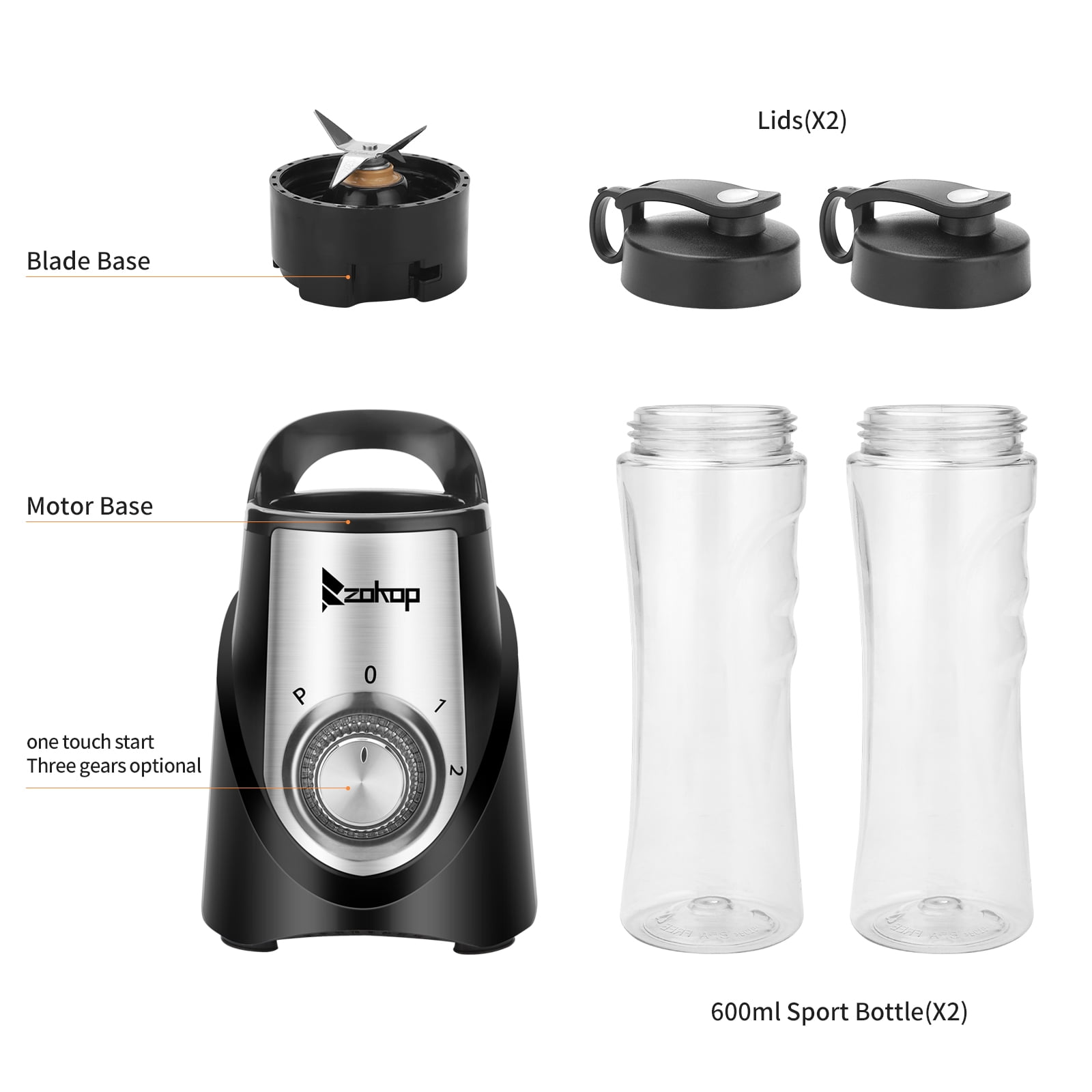 Private Jungle 120V 350W 600ml Plastic 2*600ml Three-speed Mechanical Personal Size Blenders/Mini Blenders,Black Private Jungle 120V 350W 600ml Plastic 2*600ml Three-speed Mechanical Personal Size Blenders/Mini Blenders,Black
