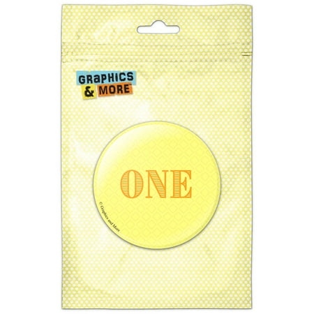 

One Birthday Diamond Pattern Yellow Refrigerator Button Magnet