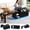 High-gloss black, variant on ANPOO 360°High Gloss Rotating Lift Top Coffee Table with LED Light, Modern Extendable Coffee Table with Hydraulic Lifter, Hidden Storage & Open Shelves, Multi-Functional Center Table for Living Room