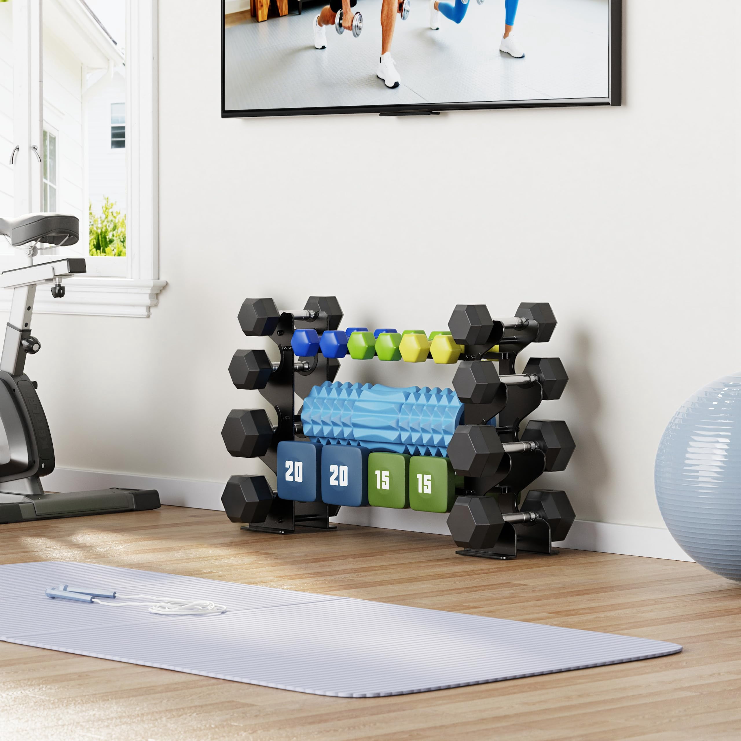 Dumbbell Rack Stand For Home Gym: Only Holder Dumbbells  Free Weights 400lb Capacity Heavy-duty Compact Storage Organizer