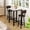 White, variant on Baxluxe Pub Dining Table Set for 2, Wooden Square Bar Table Set with 2 Leather Bar Stools, Counter Height Retro Dining Table with Chairs Set, Brown