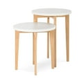 thumbnail image 1 of Forever Eclectic Geo Wood Nesting Tables, White/Natural, 1 of 3