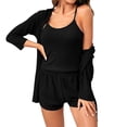 thumbnail image 2 of Kelon Ensembles de Pyjama pour Femmes Liquidation Pyjamas en Dentelle pour Femmes Ensemble de 3 Pcs Tenue d'Intérieur Pyjama avec Peignoirs Ensemble Robe de Chambre Courte Ensemble de Maison Courte Décontracté Ensemble de Combine, 2 of 5