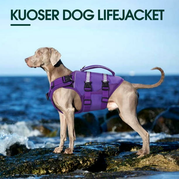Kuoser Dog Life Jacket, High Flotation Dog Life Vest for Swimming