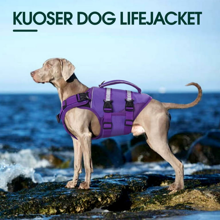 Kuoser Dog Life Jacket, High Flotation Dog Life Vest for Swimming