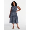 thumbnail image 2 of Time and Tru Women's Sleeveless Smocked Midi Dress, Sizes XS-XXXL, 2 of 5