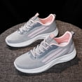 thumbnail image 4 of Women's Platforms Knit Slip On Sneakers Lace up Wide Toe Box Casual Running Shoes Breathable Non Slip Athletic Shoes, 4 of 5