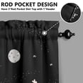 thumbnail image 5 of Kitchen Curtains 36 Inch Short - 3 Panel Set, Rod Pocket Window Curtain, 100% Polyester for Farmhouse, Cafe, Kitchen, Living Room, Bedroom, Galaxy & Space-Themed Design, Easy Wash, 5 of 6