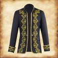 thumbnail image 2 of FYEGRE Men's Elegant Retro Court Formal Stage Performance Wear Embroidered Nobleman Outfit for Events and Productions Black S, 2 of 8