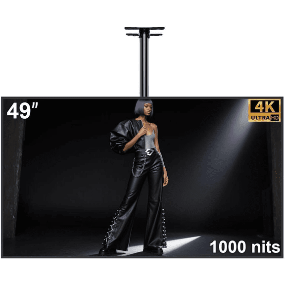 49inch Slim Fit Frameless Digital Kiosk, 4K UHD 1000nits High Brightness Digital Signage, LCD Monitor Advertising Screen, CMS/U-Disk Plug&Play, 7/24 Timer Switch, HDMI/USB/WiFi/Android 11OS