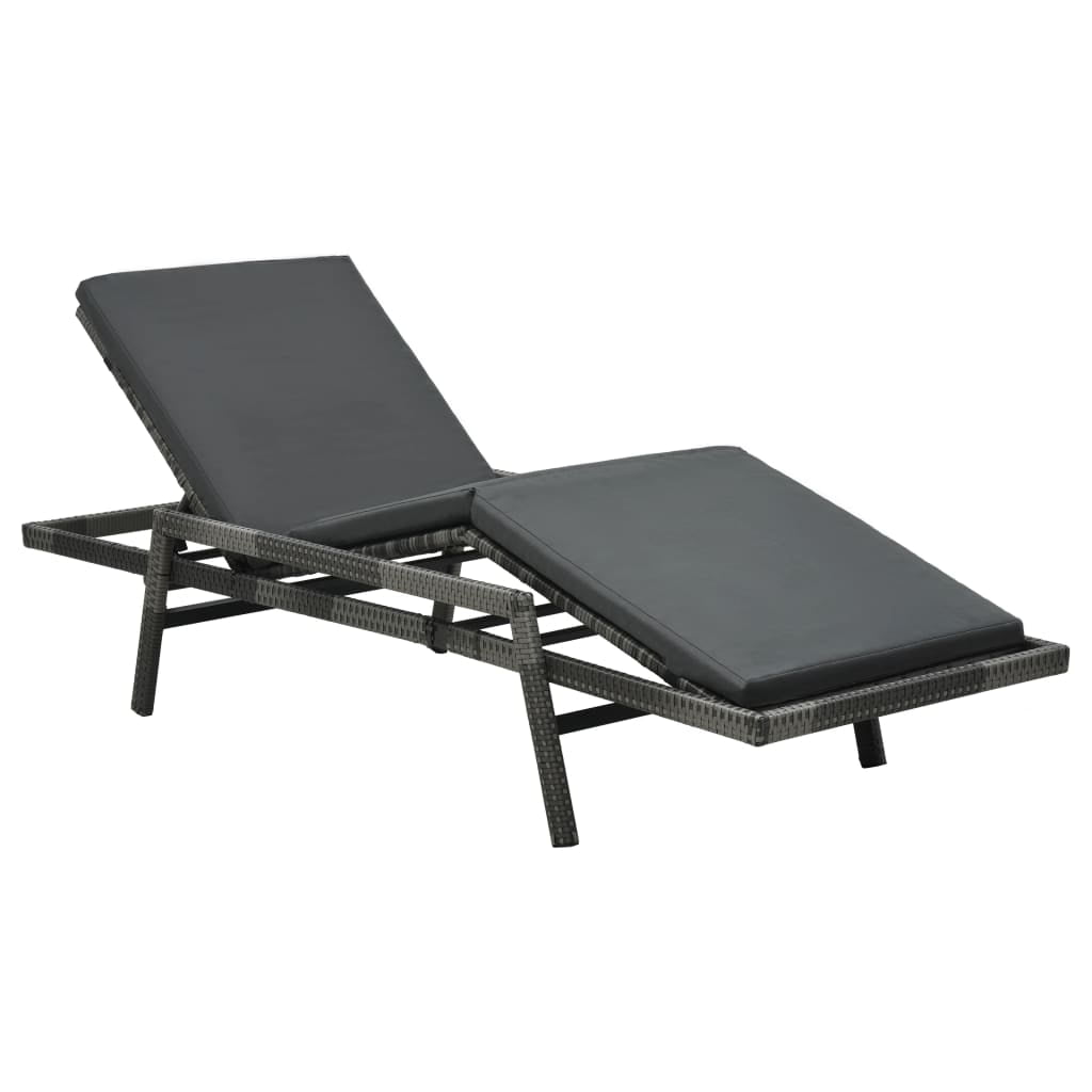 Sun Lounger with Cushion, Folding Backrest Chaise for Patio Yard Sun Lounger with Cushion, Folding Backrest Chaise for Patio Yard