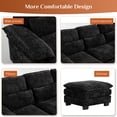 thumbnail image 6 of Wiilayok 114" U Shaped Sectional Sofa with Chaise Lounge and Ottoman,Chenille Modular Sectional Sofa Couch for Living Room,Black, 6 of 8