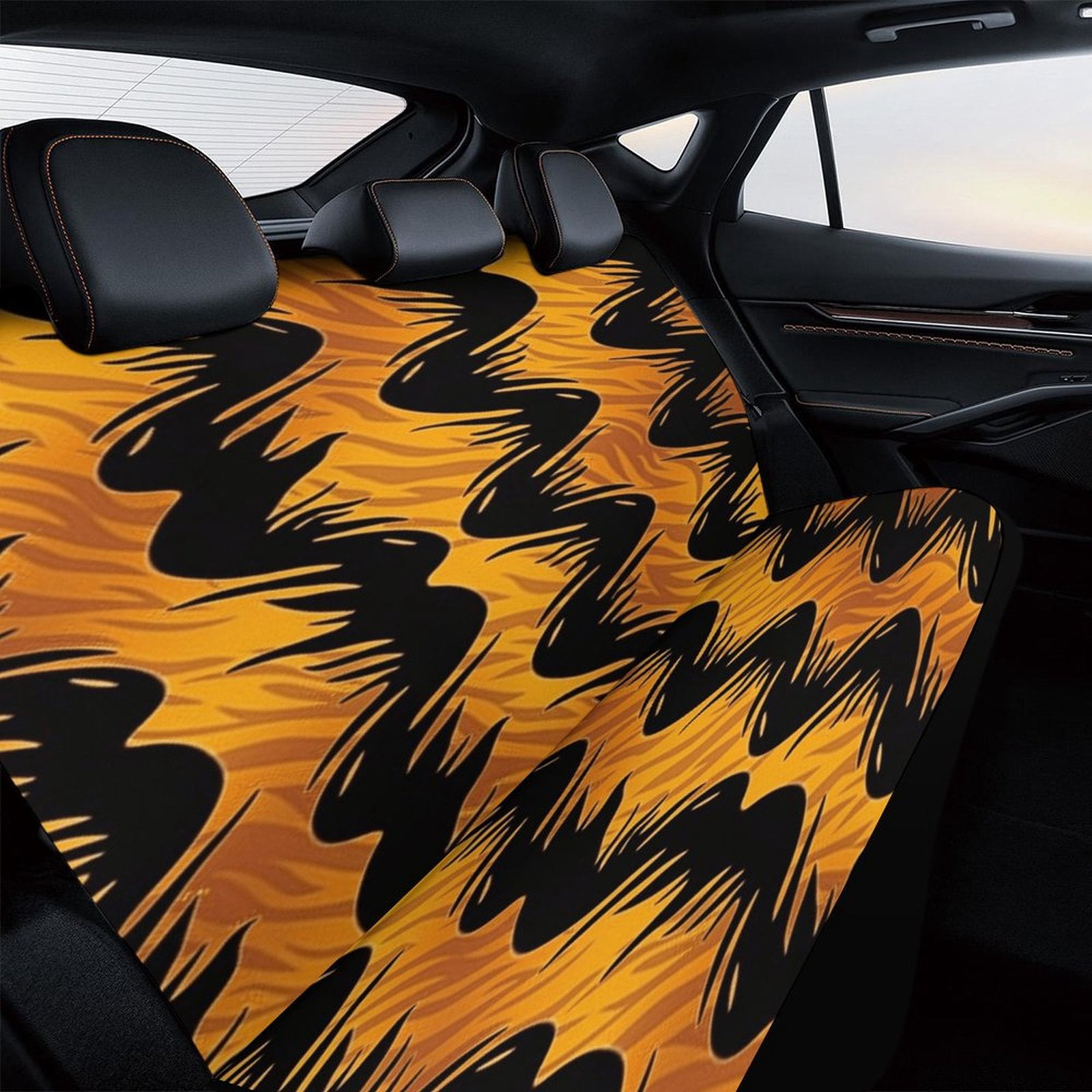 Animal Print Patterns Car Accessories Bench Seat Covers for Cars Print Car Seat Protector Cover for Rear Universal Fit