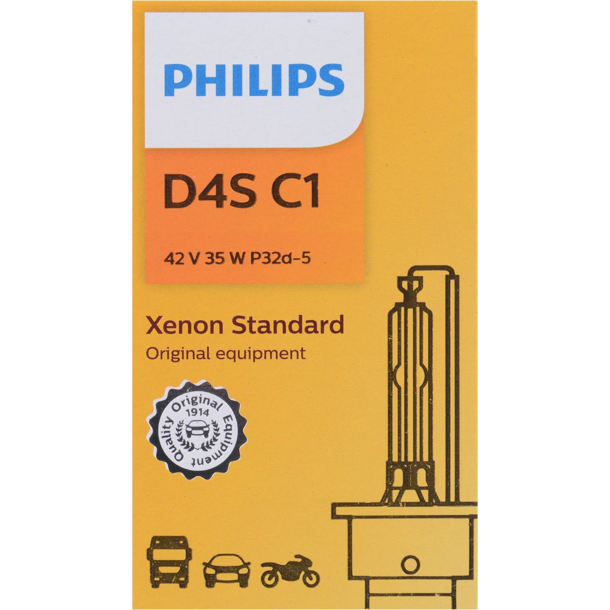Philips D4SC1 Xenon HID Headlight Bulb, Pack of 1