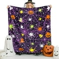 thumbnail image 2 of Cute Halloween Blanket Purple Spider Web Halloween Throw Blankets 60" x 50", Halloween Blankets and Throws, Halloween Fleece Throw Blanket for Couch Sofa, 2 of 6
