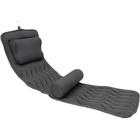 Full Body Bath Pillow with Lumbar Pillow Bathtub Cushion with 14 Suction Cups 3D Air Mesh Fit Any Tub Luxury Bathroom Accessories