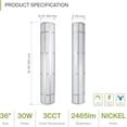 thumbnail image 2 of ASD 36 Inch LED Outdoor Wall Mount Light Fixture with Grid - Brushed Nickel Modern Wall Sconce - 30W 120-277V 3000K 4000K 5000K Adjustable - Dimmable Exterior Lights - Front Door, Patio - ETL 2 Pack, 2 of 17