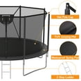 thumbnail image 3 of KOFUN Trampoline with Basketball Hoop & Light, 1500lbs 10FT 12FT 14FT 16FT Trampoline for Adults and Kids, No Gap Design Backyard Trampoline with Enclosure Net, Ladder, Black, 3 of 9