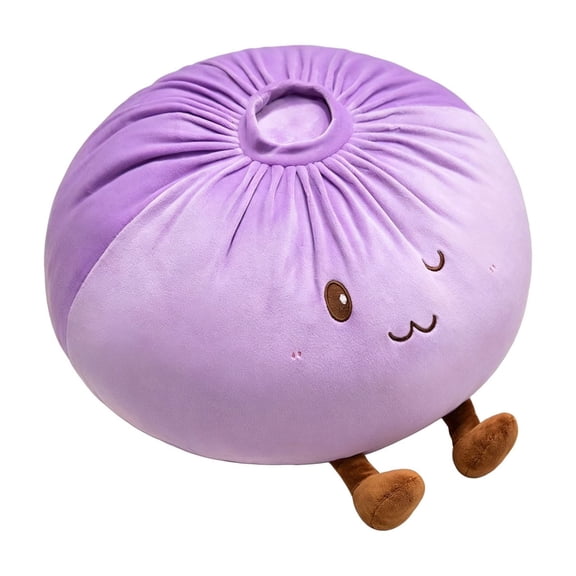 Bun-Shaped Throw Pillow, Plush Nap & Lumbar Support, Sofa Cushion & Home Decor, Soft Breathable Fabric, Durable Stitching Purple