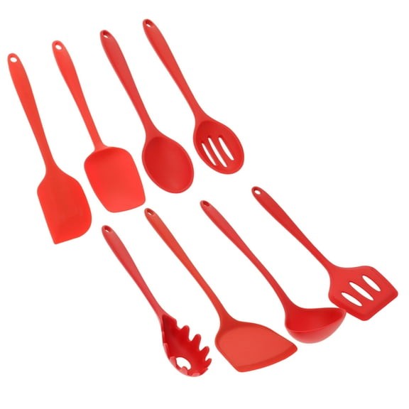 8Pcs Cooking Utensils Set Silicone Kitchens Utensils Set Stainless Steel Core Cooking Tools Effective Thermal Insulation Silicone Cookware Set Easy to Hang Spatula Set for Cooking