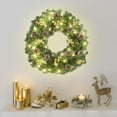 thumbnail image 6 of Hwkond Pre-Lit Christmas Garland Christmas Wreath Christmas Rattan Indoor Hanging Scene Arrangement Wall Decoration 40cm Christmas Decorations Wreaths For Front Door, 6 of 6