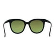 thumbnail image 4 of Womens Stylish Inset Lens Horn Rim Oversize Plastic Sunglasses Matte Black Purple Mirror, 4 of 4