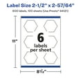thumbnail image 6 of Avery Glossy White Hexagon Labels, 2-1/2" x 2-57/64", 600 Total, 6 of 9
