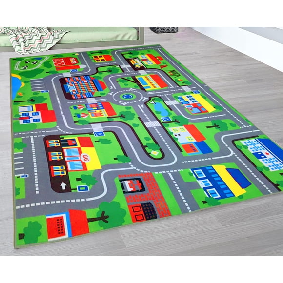 Mainstays- Kids Street Map, Area Room Rug 4x6, recommended for Bedroom , Playroom, Basement