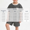 thumbnail image 3 of ITSAME Boys Summer Outfit 2-Piece Striped Round Neck Top & Shorts Kids Loose Casual Set Black Size 5T, 3 of 6