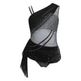 thumbnail image 3 of YiZYiF Kids Girls Sparkly Color Block Lyrical Dance Dress Asymmetrical Mesh Tulle Ballet Leotard Contemporary Dancewear Gray 6, 3 of 7