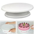 thumbnail image 3 of Base giratoria para tartas de 28 cm (11") antideslizante, redonda, blanca, para decorar la mesa de la cocina. Blanco, 3 of 9