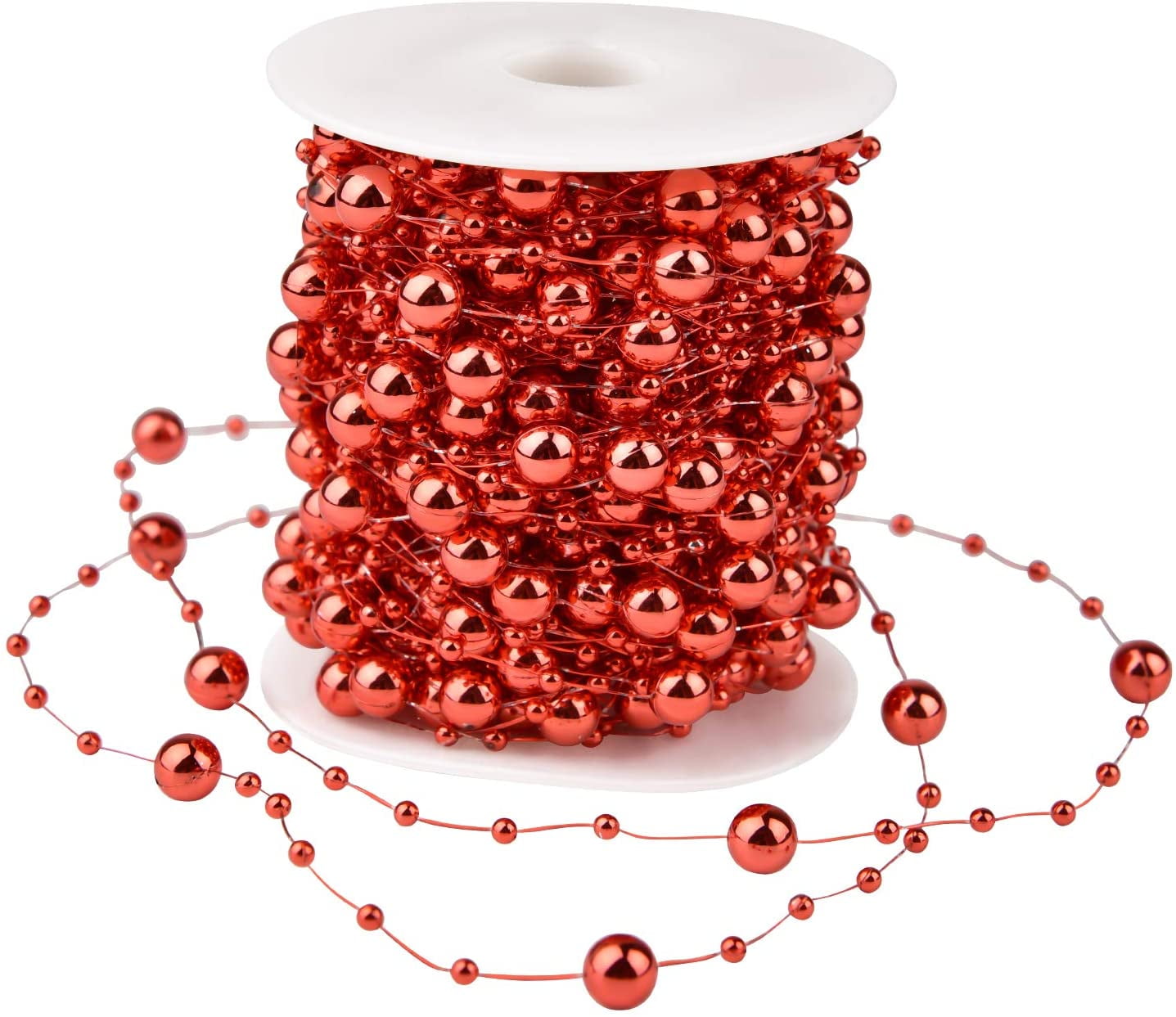  SANNO SANNO 33ft Christmas Tree Beads Garland Artificial Pearls Beads  Garland Plastic Beads Chain for Xmas Tree DIY Supplies and Holiday  Decorations (Red) : Arts, Crafts & Sewing