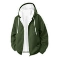 thumbnail image 5 of Mwjwdo Fleece Lined Hoodies for Men Zip Up Sherpa Hooded Jackets Winter Thicken Thermal Coats Casual Warm Hooded Sweatshirt Green XL, 5 of 9
