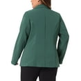 thumbnail image 4 of DARING DIVA Women's Plus Button Down Notched Lapel Office Jackets Blazer Dark Green 1X, 4 of 6