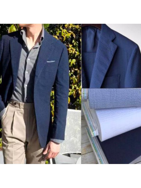 Navy On Navy Seersucker Suit - Cotton Suit - Summer Suit - Shadow Stripe Pattern