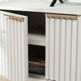 thumbnail image 3 of SAFAVIEH Lylia 4 Door Media Stand, White/Gold Legs/Gold Handle (60.8 in. W x 17.7 in. D x 24.6 in. H), 3 of 16
