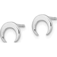 thumbnail image 2 of Sterling Silver Rhodium-Plated Polished Moon Post Earrings (6.89 X 6.6) Made In Thailand qe15670, 2 of 5
