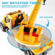 Construction Truck Toys for Kids 3-6 Years, Toy Crane Truck for Toddler Boys Age 4-7 Birthday Christmas Gifts
