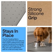GORILLA GRIP Silicone Pet Feeding Mat, 100% Waterproof, Protects Floors, 18.5x11.5 Gray