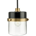 thumbnail image 5 of Beckner Collection One-Light Matte Black Clear Glass Urban Industrial Pendant Light, 5 of 9
