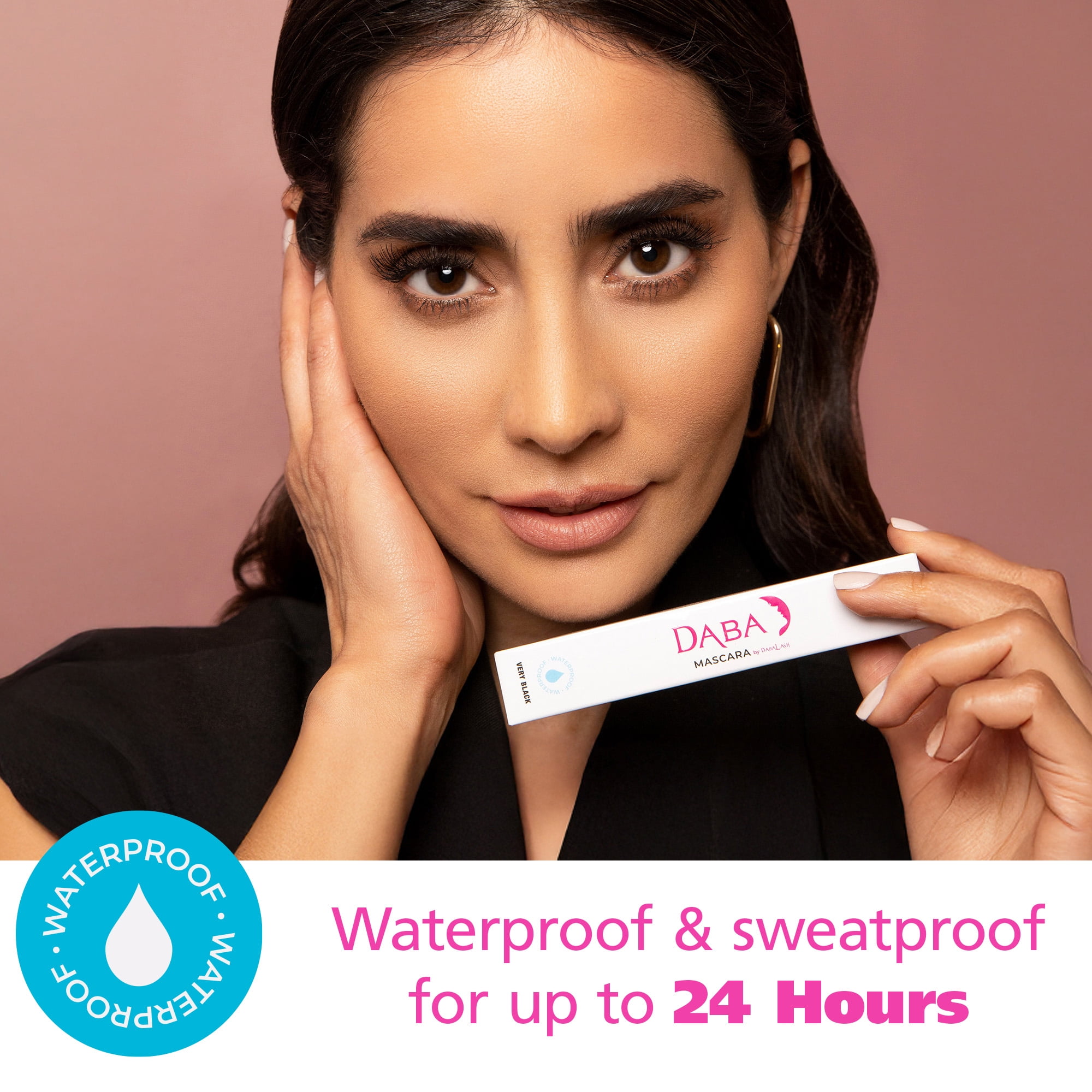 Dabalash Waterproof & Gentle Vegan Mascara, Length & Volume, Very Black, 0.45 oz & 0.3 oz