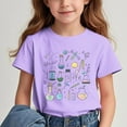 thumbnail image 2 of Fesfesfes Summer Cute Printed Pattern T-shirt with Short Sleeves for Children School Season Round Neck Half Sleeve Casual Tops for Boys Girls(Purple,4 Years), 2 of 7