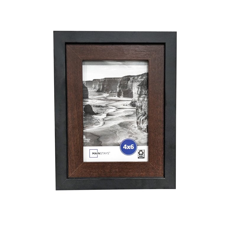5x7 Picture Frame 3-Pack (Matted To 4x6) - Tabletop & Wall Display Frame With Plexiglass, Black Finish