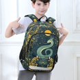 thumbnail image 6 of FORMRS Unisex School Backpack 17" Student Travel Bag with Laptop Compartment, Green Celestial Serpent, 6 of 7