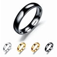 thumbnail image 1 of Anillo De Pareja De Titanio Liso De Acero Inoxidable Simple Xtellar negro, 1 of 4