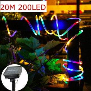 72ft 200 led solar rope light sensor strip string outdoor garden xmas party lam outlet