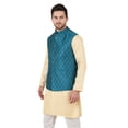 thumbnail image 3 of eloria Men's Nehru Jacket Waistcoat Indian Waistcoat Blazer Jacquard Jacket, 3 of 7