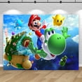 thumbnail image 3 of Fondo de juego Super Mario Bros. Fiesta infantil Cumpleaños Tema de héroes hermanos Personaje Baby Shower Fondo Foto Banner Accesorios, 3 of 5