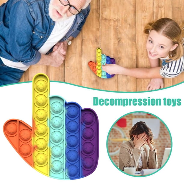 Rainbow Colors Palm Push Bubble Juguete Sensorial Silicona Descompresión Juguete Extrusión Bubble Sensory Toy Para Adultos Niños Kearding FN006056-00
