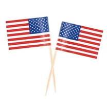 Supvox Reusable Multi-Color Flag Cake Picks for Parties and Weddings 100Pcs